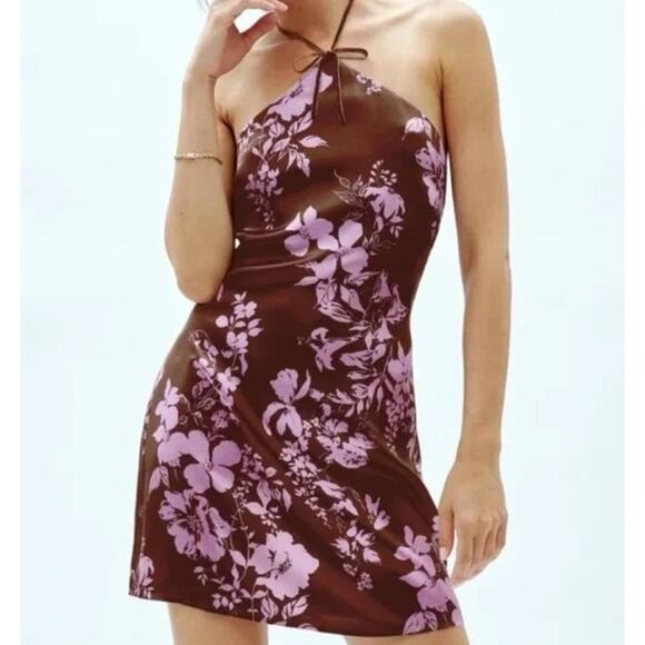 Reformation Womens Poppie Silk Mini Dress Kiana Size 10 NWT - Picture 1 of 6